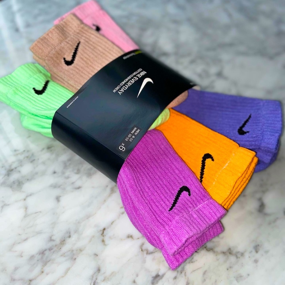 NIKE MULTI COLORED 6PACK $45